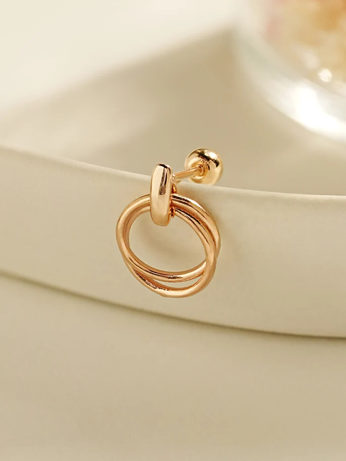 14K Gold Coriolis Cartilage Earring 20G - Image 5