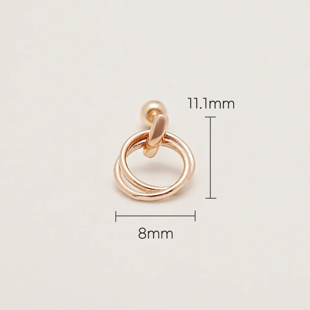 14K Gold Coriolis Cartilage Earring 20G - Image 7