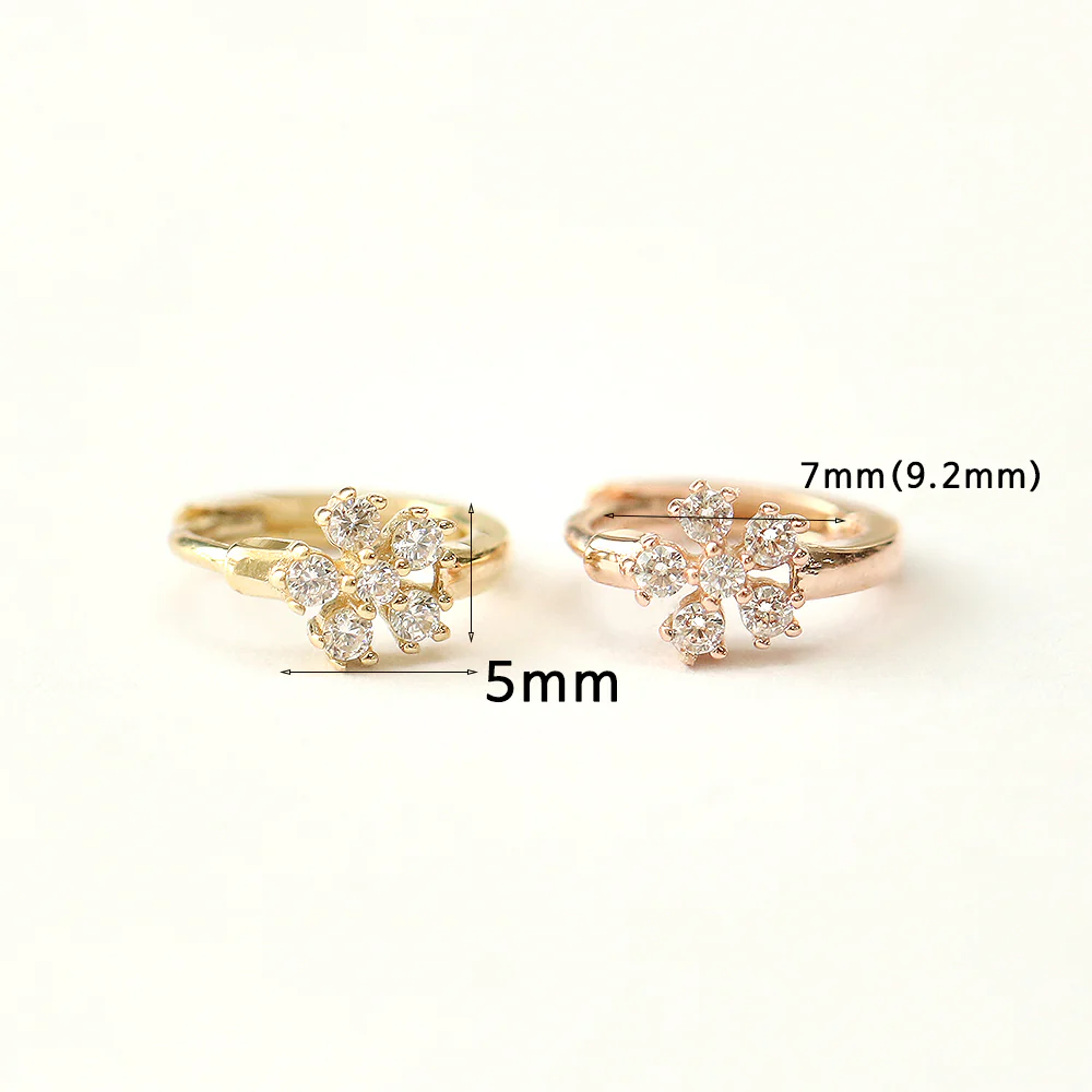 14K Gold Cosmos Cubic Hoop Earring - Image 11