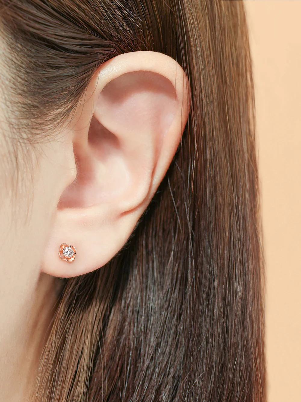 14K Gold Cosmos Flower Moissanite Cartilage Earring 20G18G16G - Image 12
