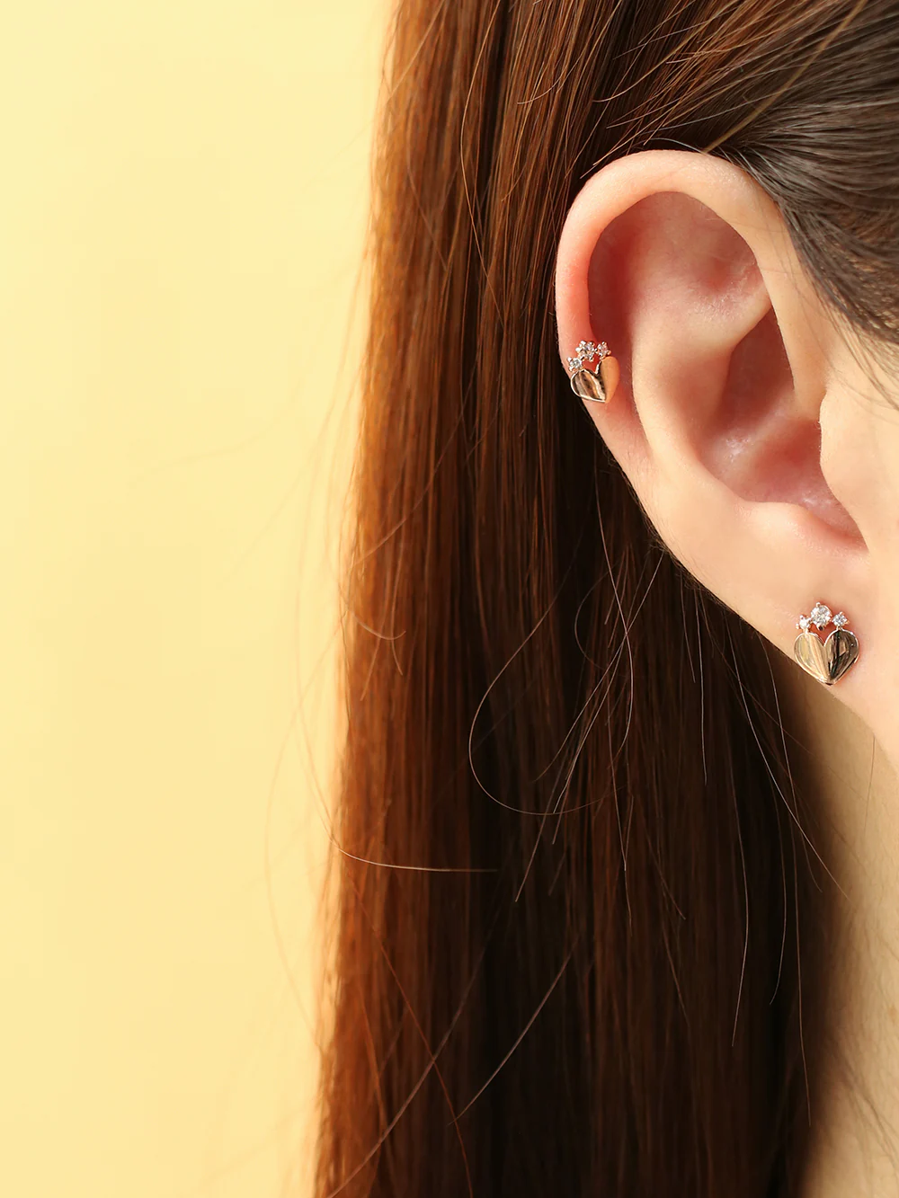 14K Gold Crown Cubic Heart Cartilage Earring 20G18G16G - Image 13