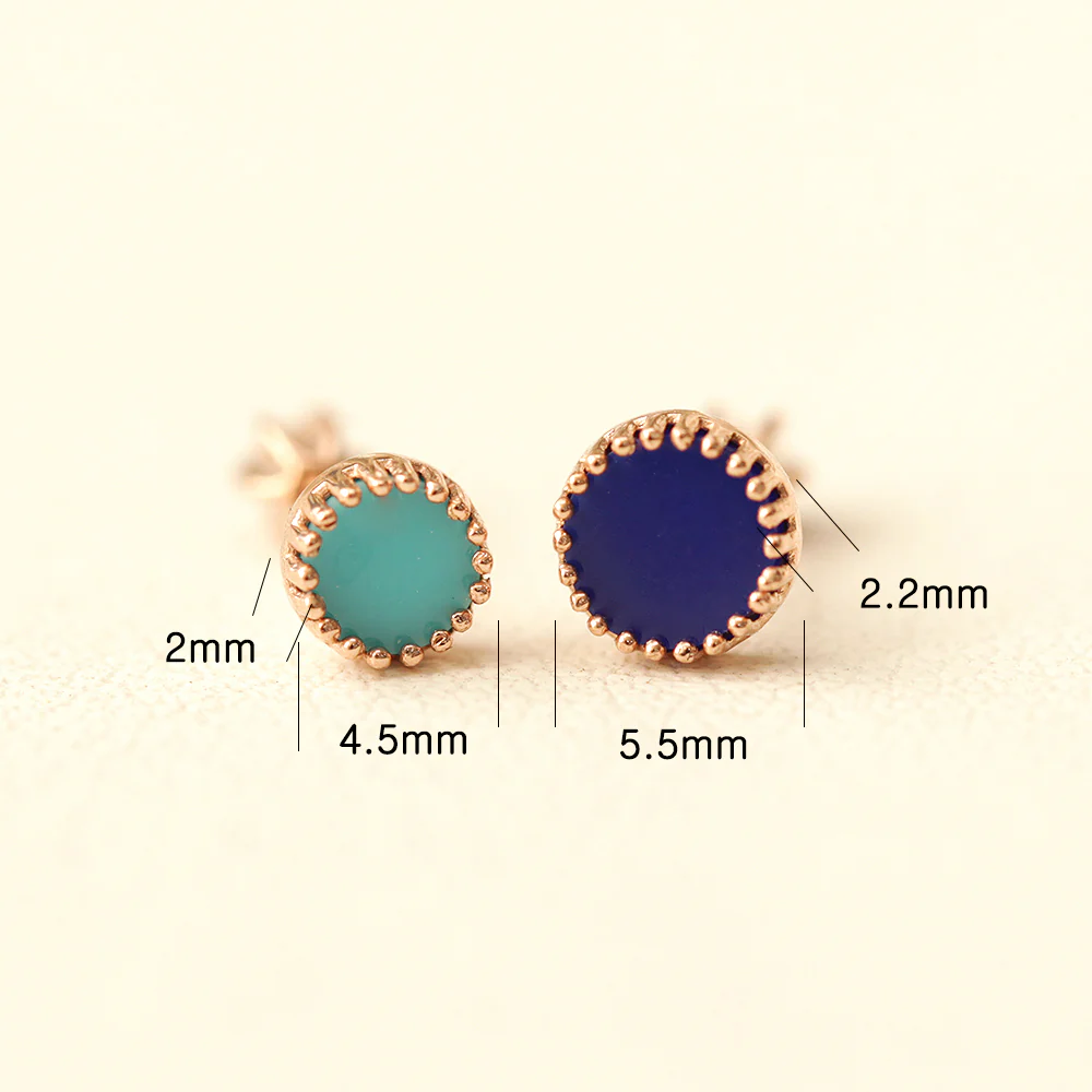 14K Gold Crown Stone Cartilage Earring 18G16G - Image 11