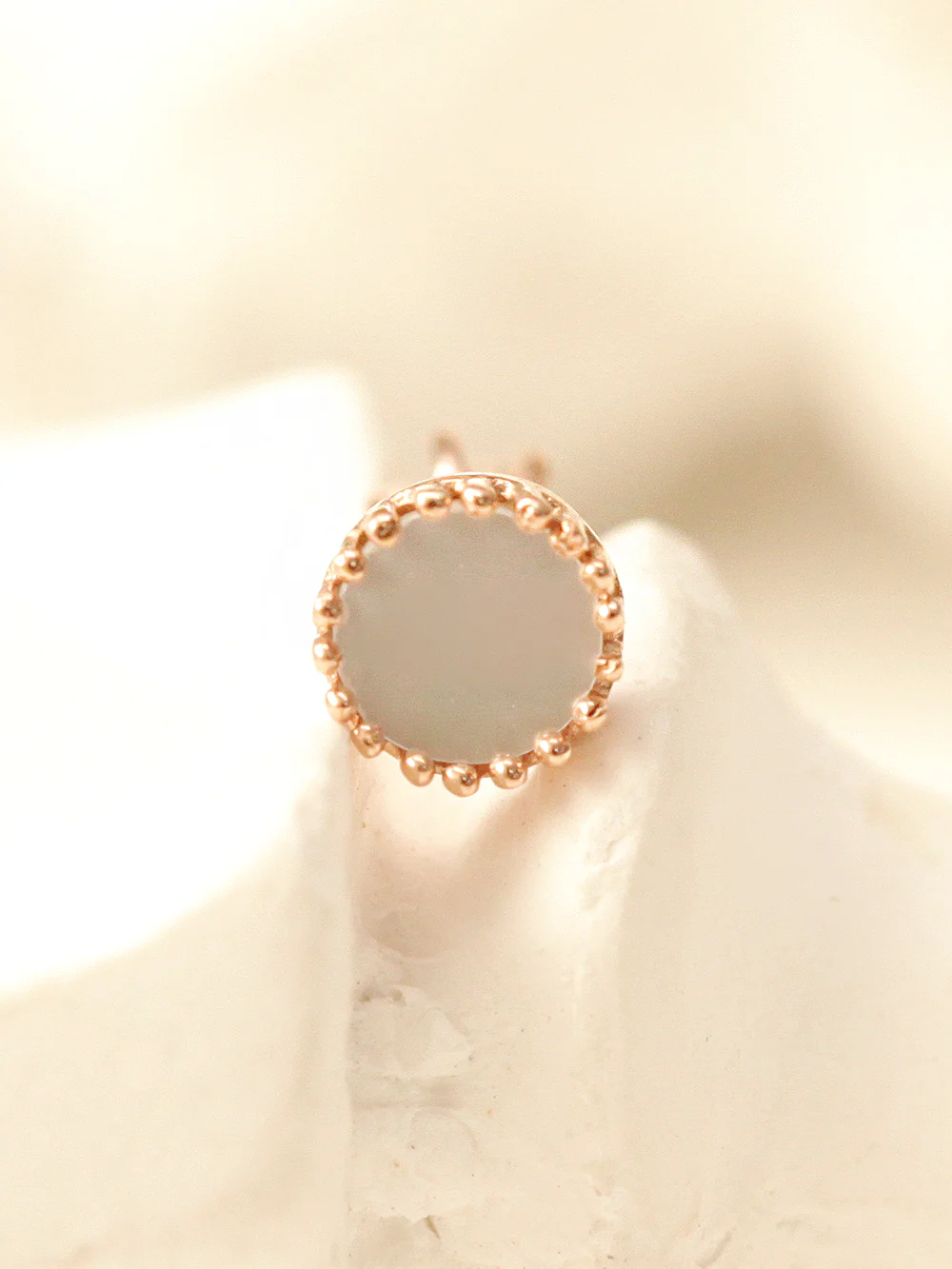 14K Gold Crown Stone Cartilage Earring 18G16G - Image 12