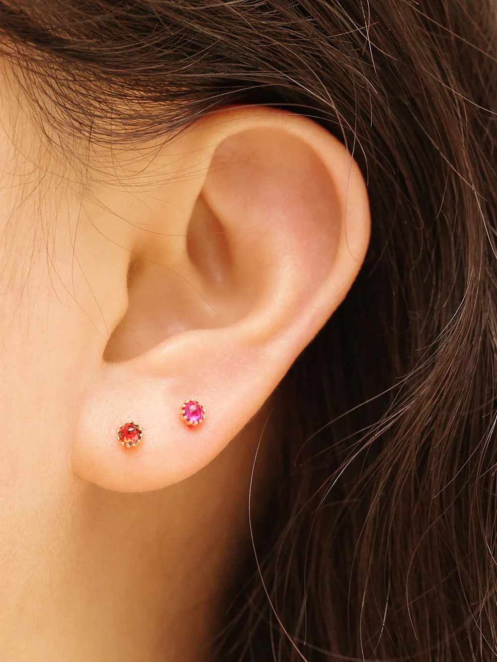 14K Gold Crown Stone Internally Threaded Labret Piercing 18G16G - Image 7