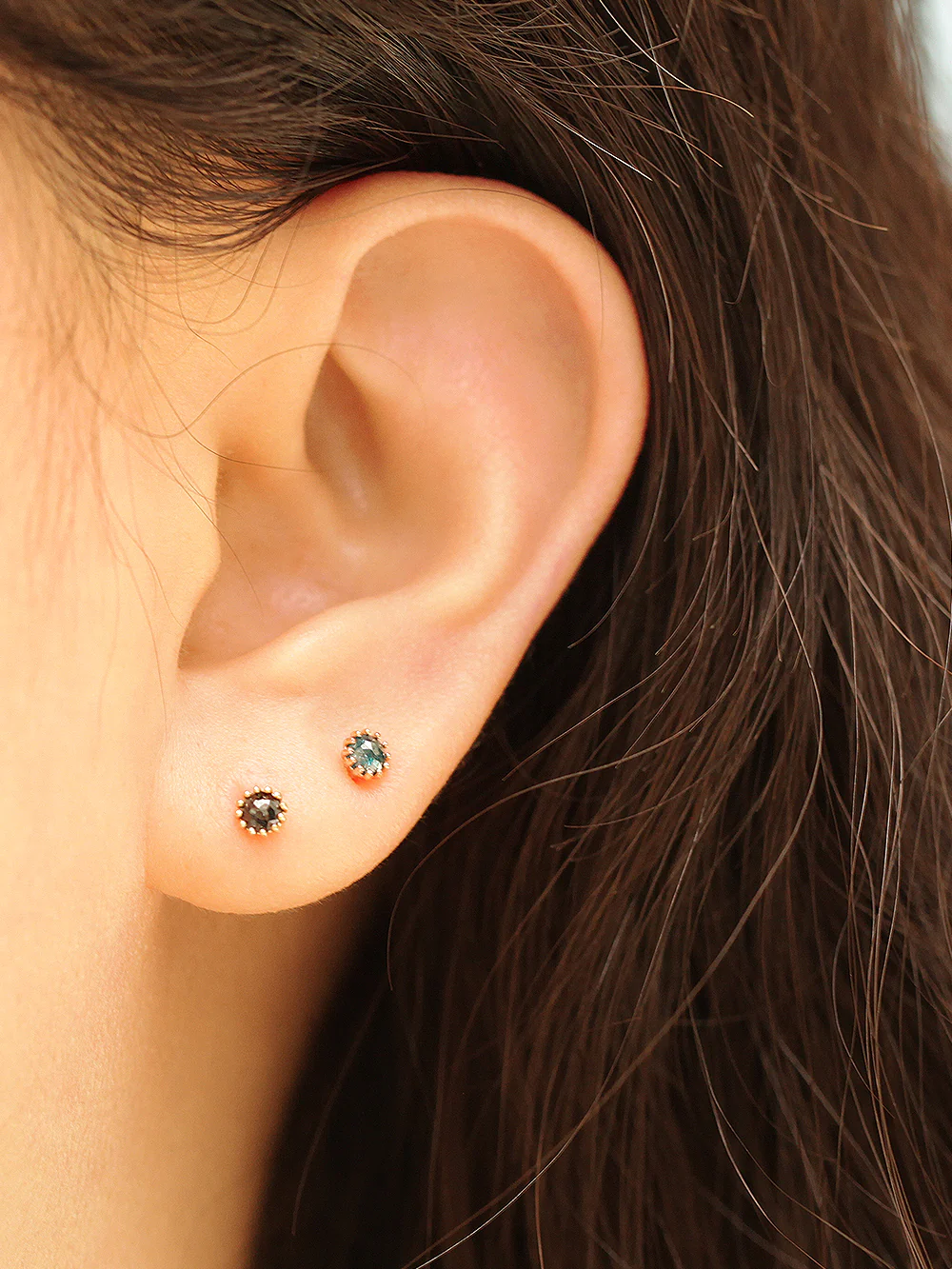 14K Gold Crown Stone Internally Threaded Labret Piercing 18G16G - Image 8