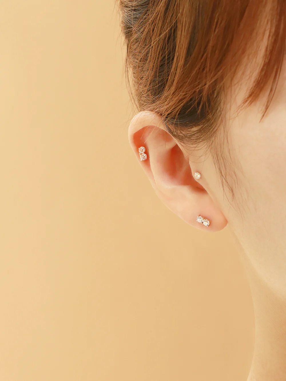 14K Gold Crystal Bar Cartilage Earring 20G18G16G - Image 2