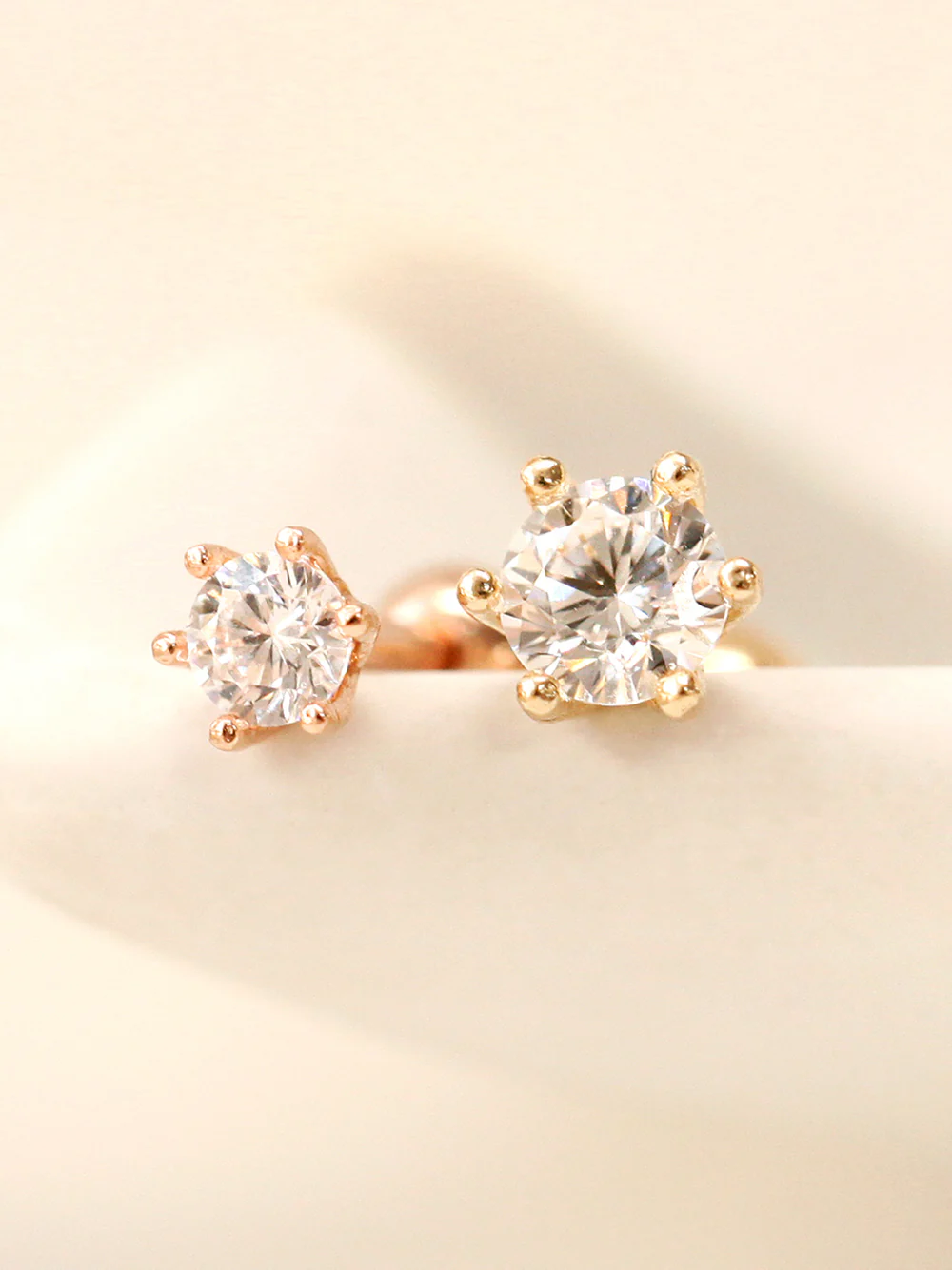 14K Gold Crystal Crown 6 pronged Cartilage Earring 18G16G - Image 11
