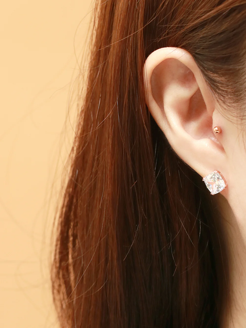 14K Gold Crystal Square Cartilage Earring 20G18G16G - Image 10