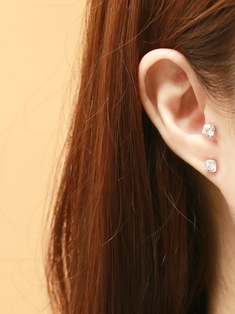 14K Gold Crystal Square Cartilage Earring 20G18G16G - Image 12