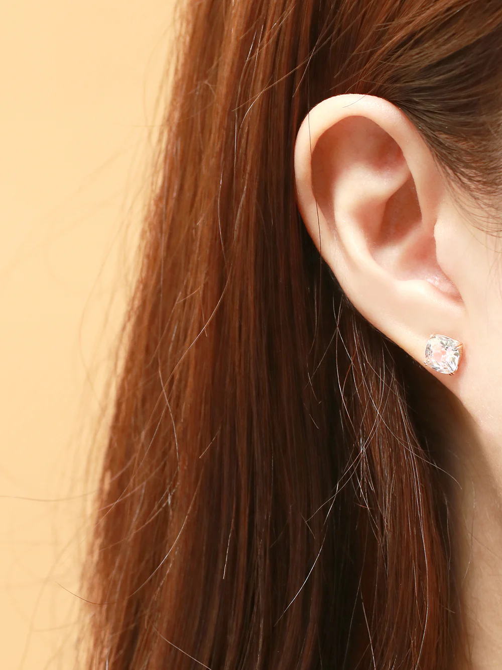 14K Gold Crystal Square Cartilage Earring 20G18G16G - Image 4