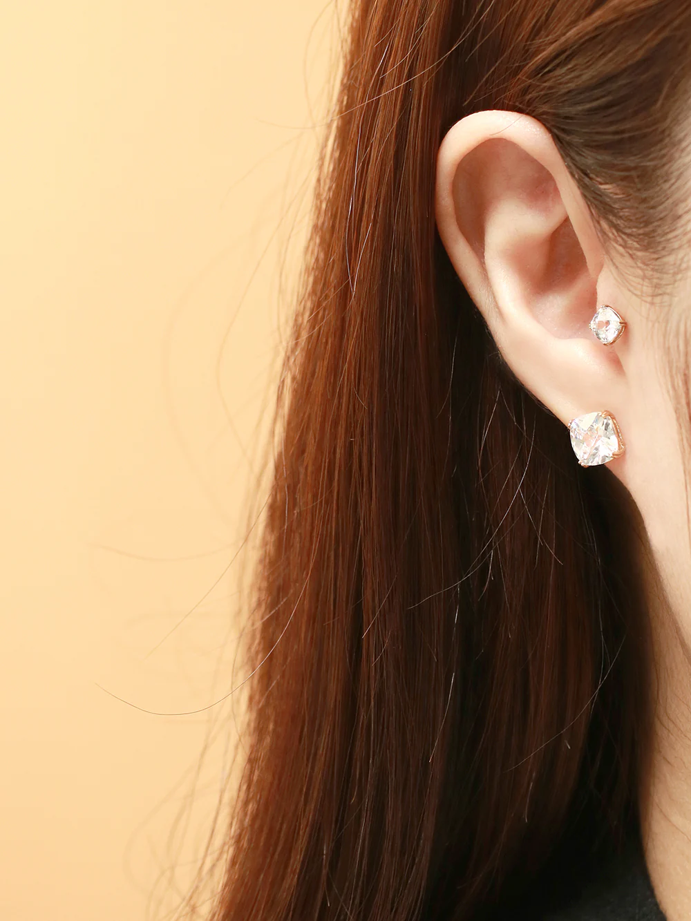 14K Gold Crystal Square Cartilage Earring 20G18G16G - Image 6