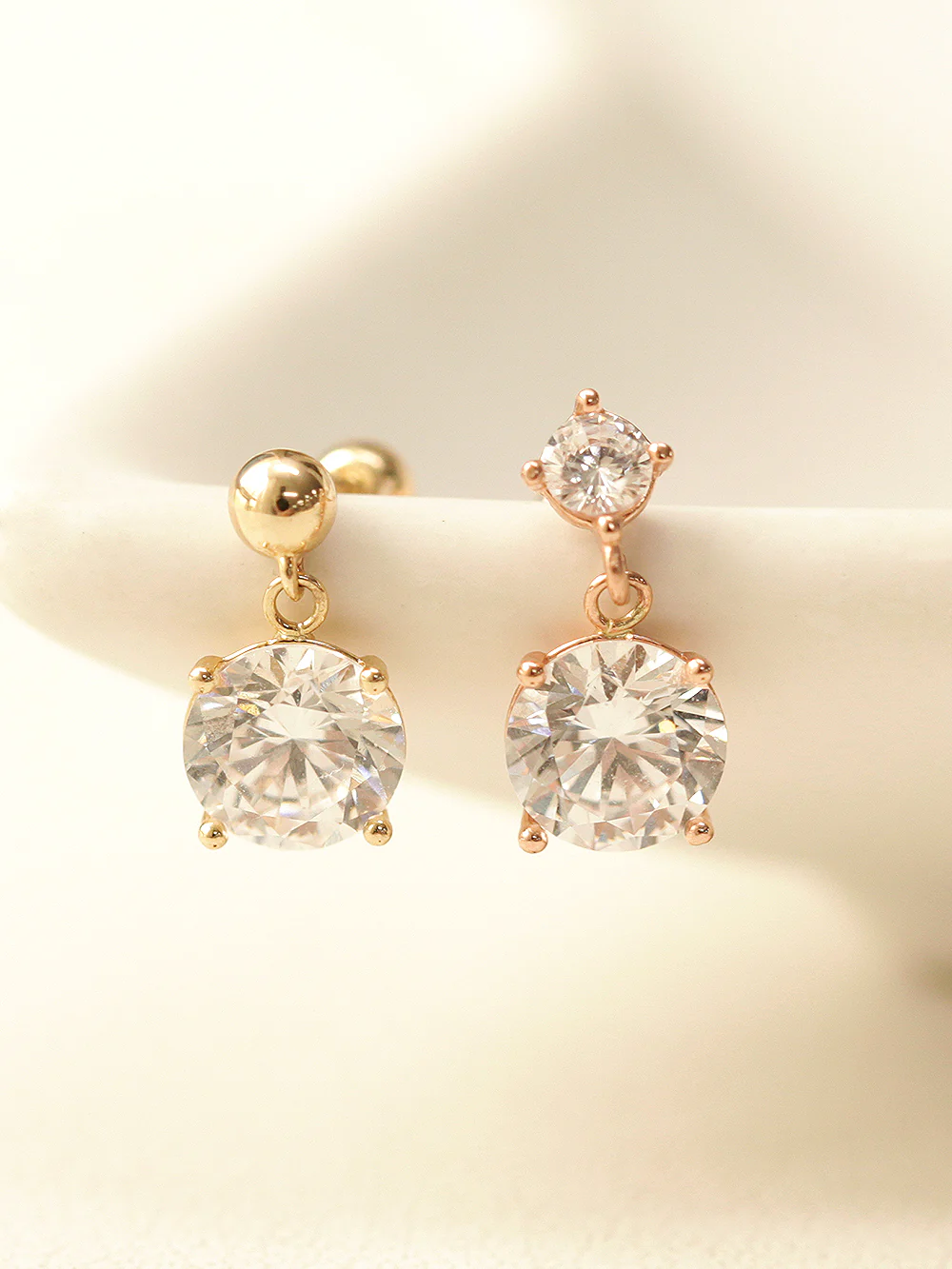 14K Gold Cubic Ball Drop Cartilage Piercing Earring 20G18G16G - Image 2