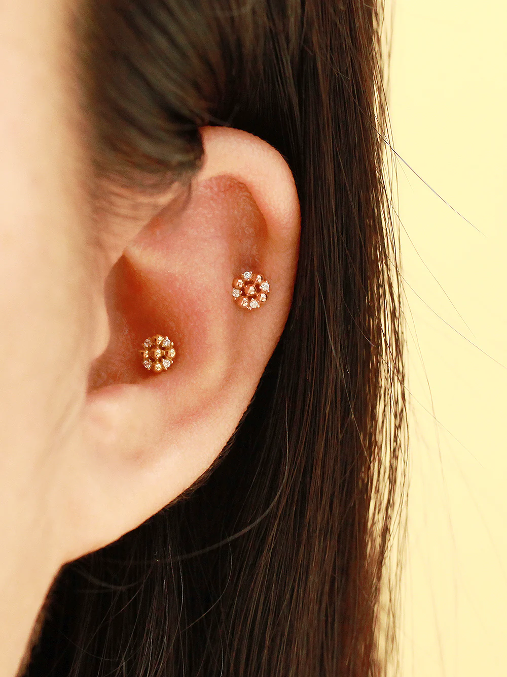 14K Gold Cubic Ball Round Cartilage Earring 20G18G16G - Image 8