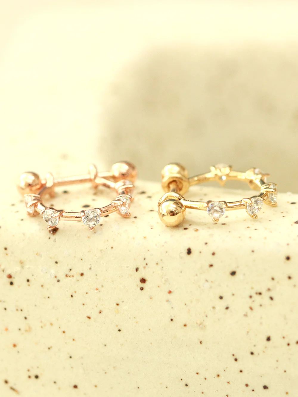 14K Gold Cubic C-Type Cartilage Earring 20G18G - Image 8