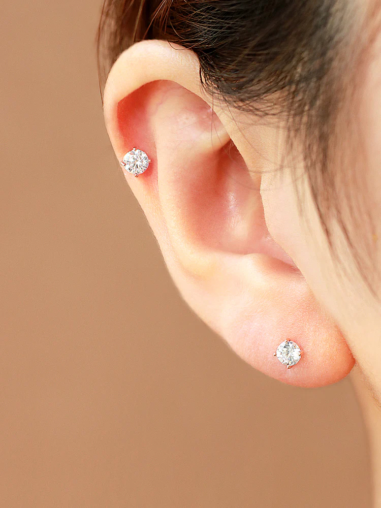 14K Gold Cubic Cartilage Earring 18G16G - Image 9