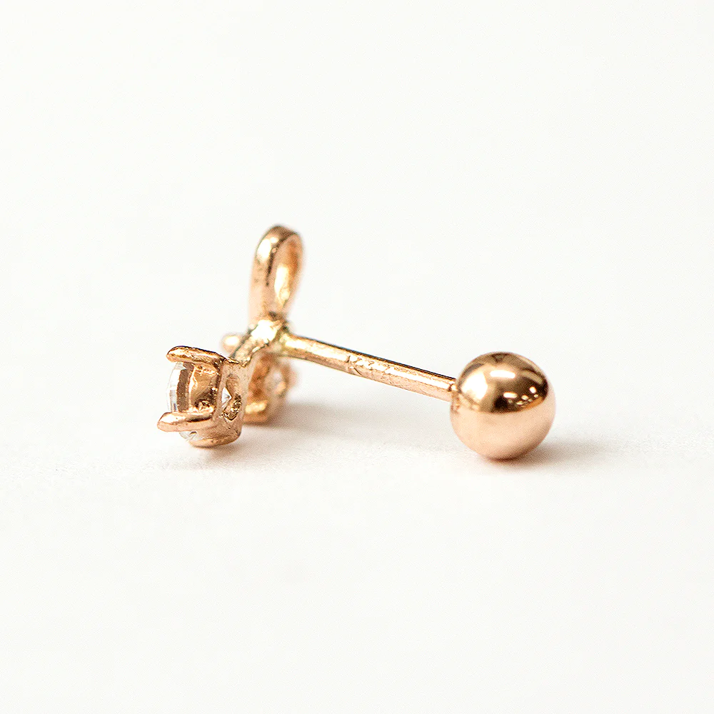 14K Gold Cubic Cherry Cartilage Piercing Earring 20G18G16G - Image 12