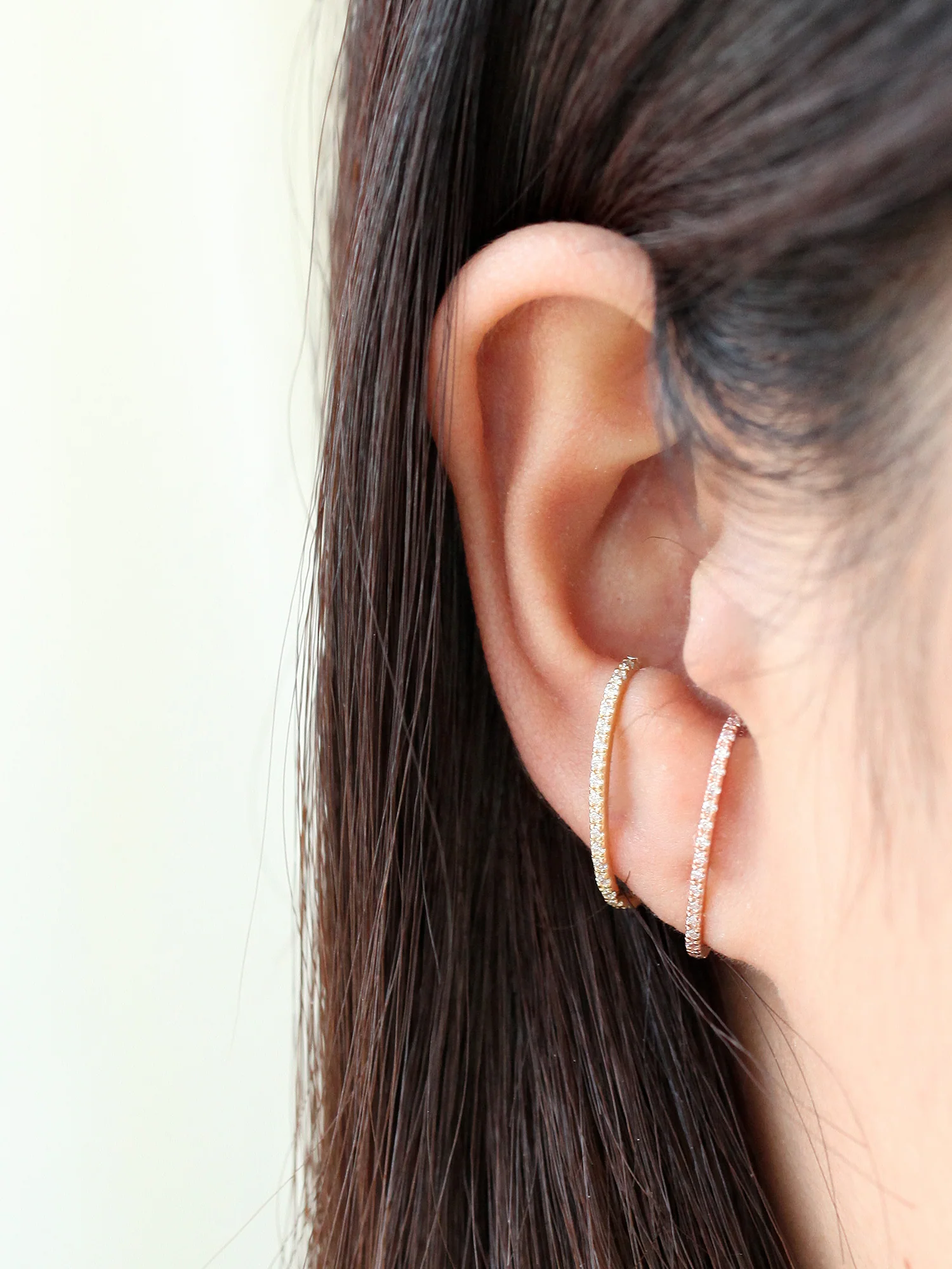14K Gold Cubic ear cuff wrap earring 20g - Image 6