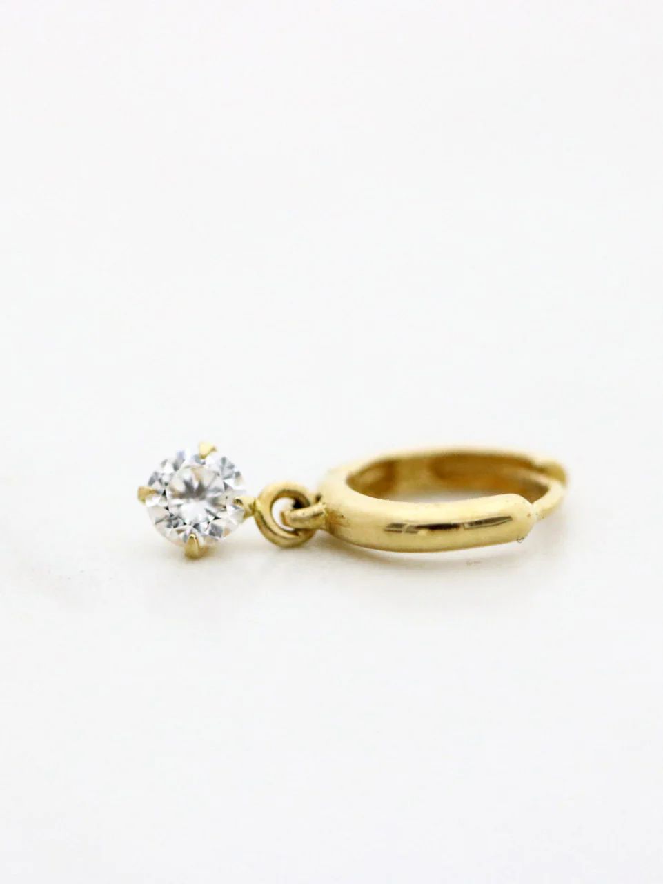 14K Gold Cubic Hoop Earring - Image 10
