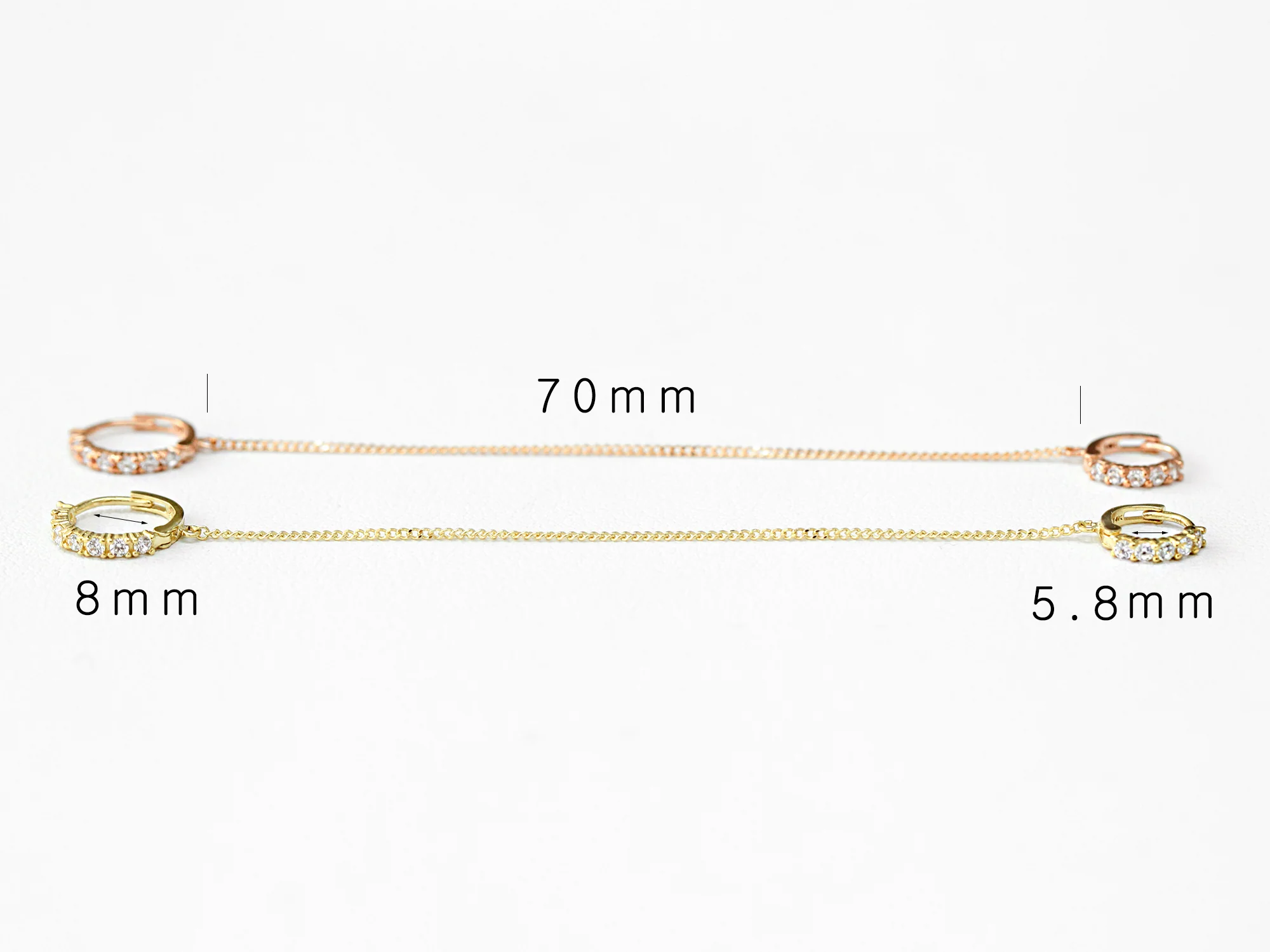 14K Gold Cubic Hoop Layered Earring - Image 9