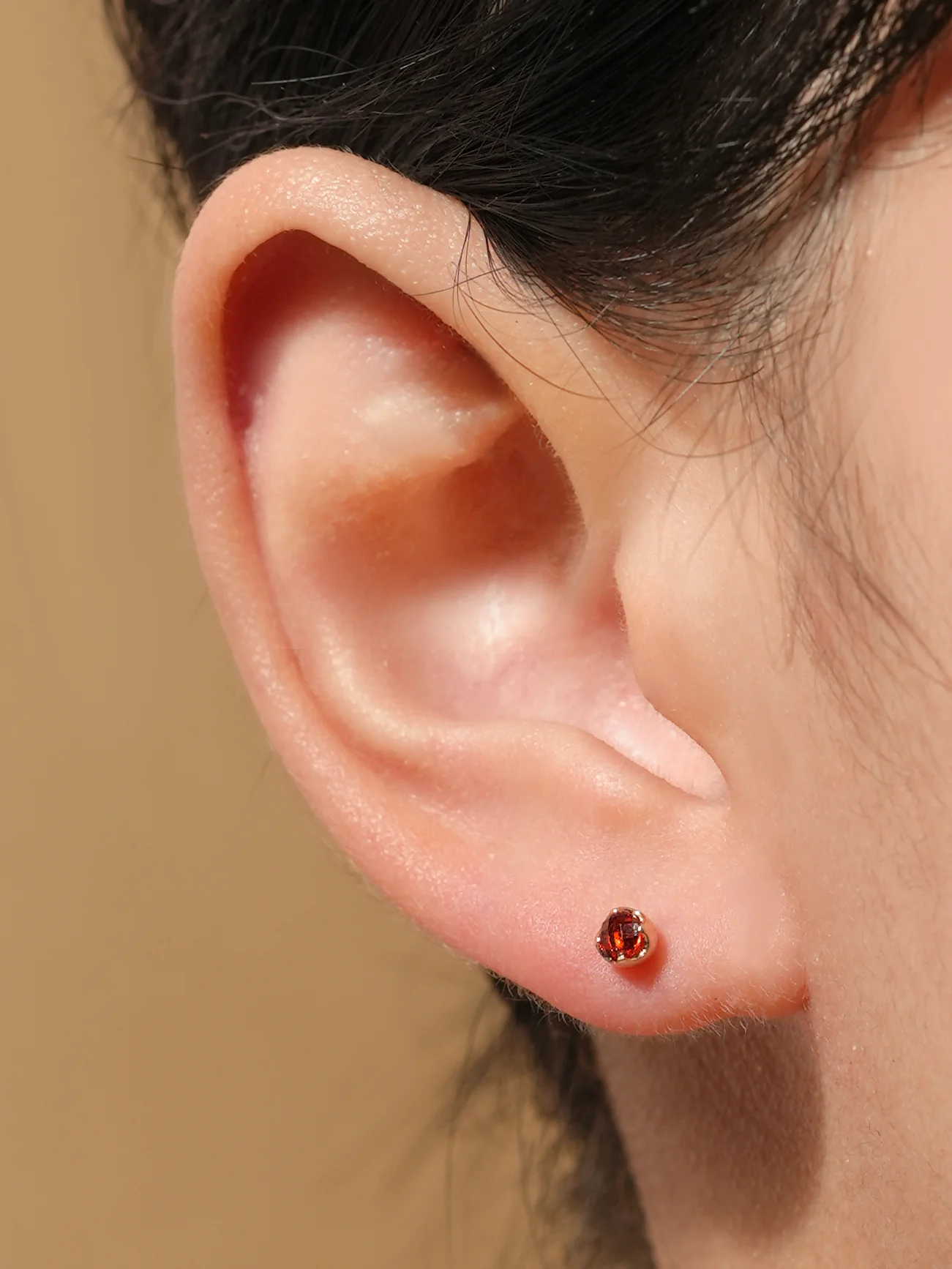 14K Gold Cubic Point Tulip External Labret Piercing 20G - Image 13