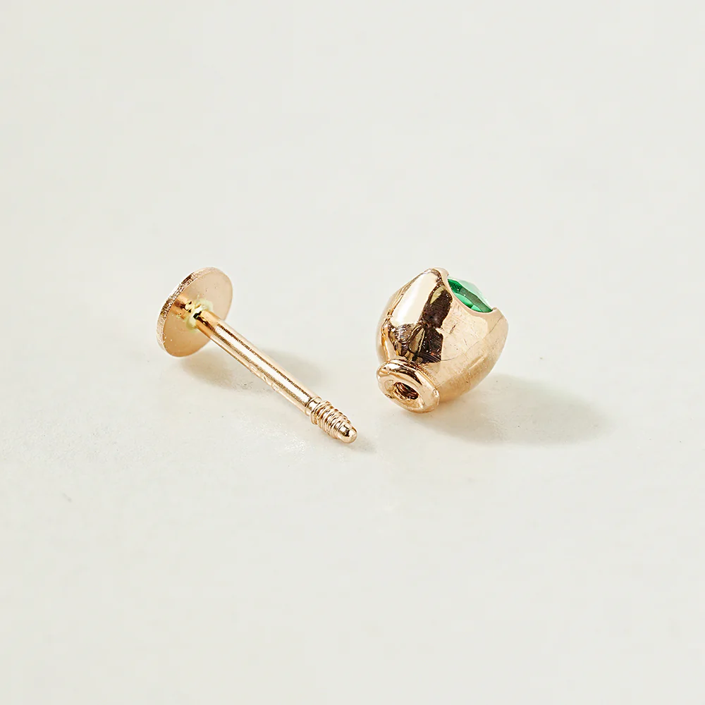 14K Gold Cubic Point Tulip External Labret Piercing 20G - Image 17