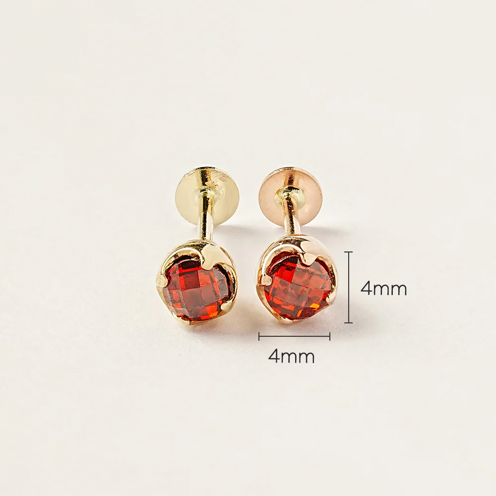 14K Gold Cubic Point Tulip External Labret Piercing 20G - Image 18