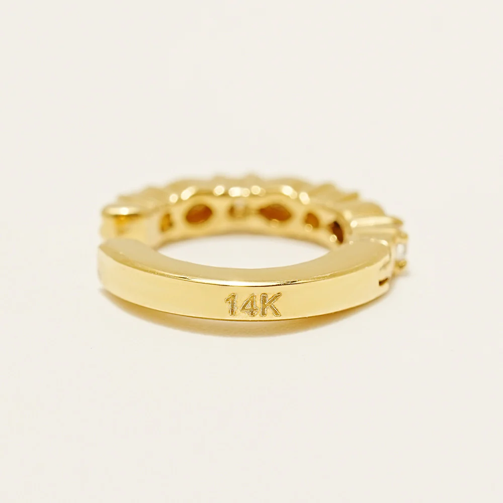 14K Gold Cubic Puff Ear cuff - Image 14