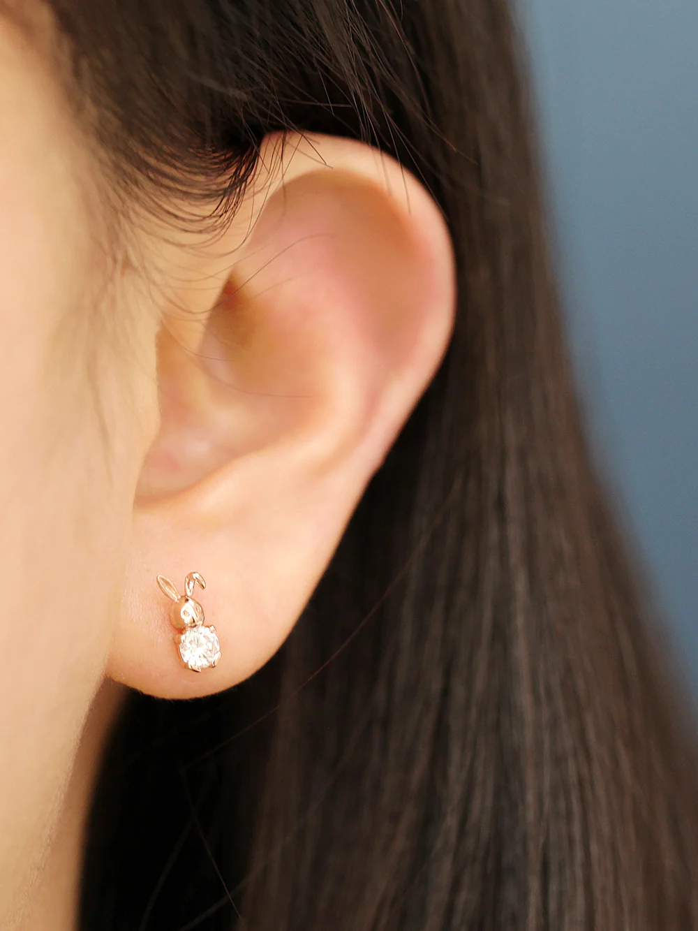 14K Gold Cubic Rabbit Cartilage Earring 20G18G - Image 6