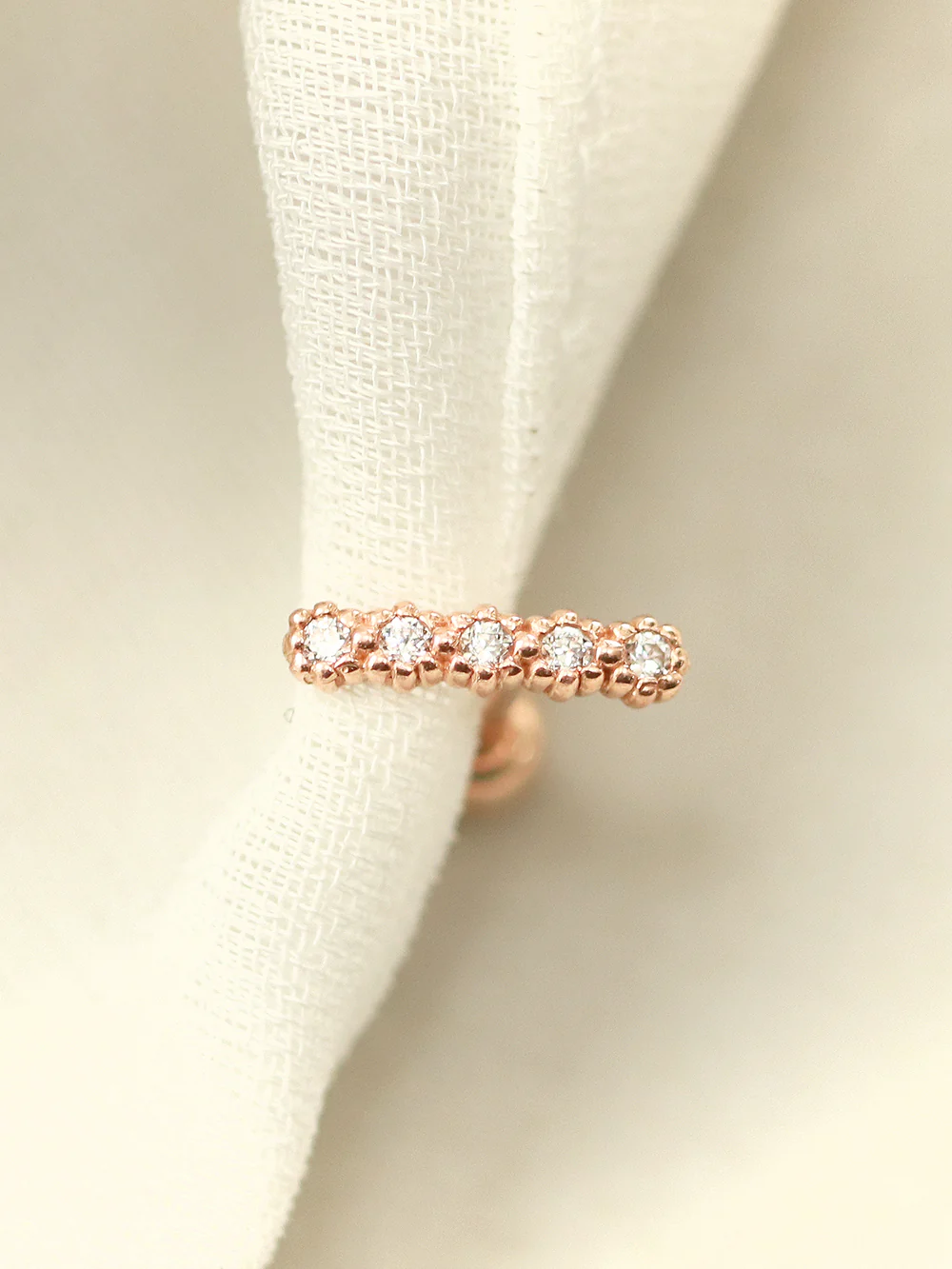 14K Gold Bubble Cubic Stick Bar Cartilage Earring 20G18G16G - Image 2