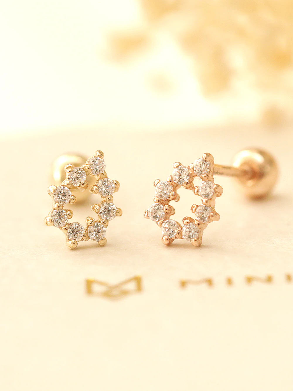 14K Gold Cubic Tear Drop Cartilage Earring 20G18G16G - Image 5