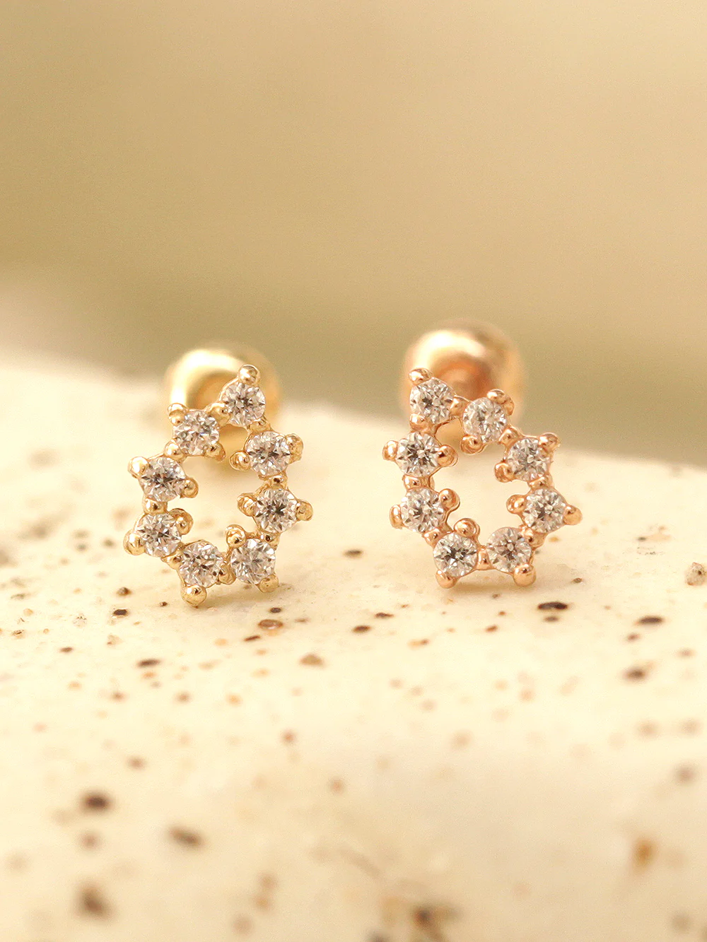 14K Gold Cubic Tear Drop Cartilage Earring 20G18G16G - Image 7