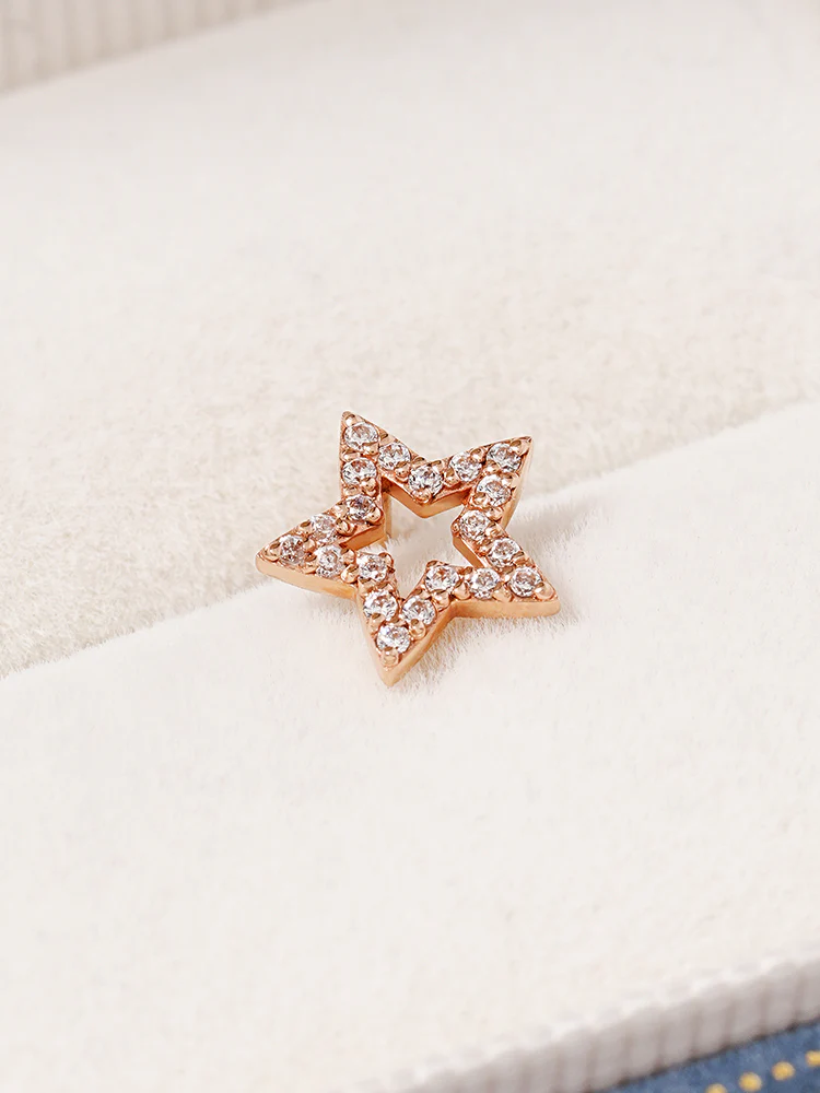 14K Gold Cubic Twinkle Star Cartilage Earring 18G16G - Image 10