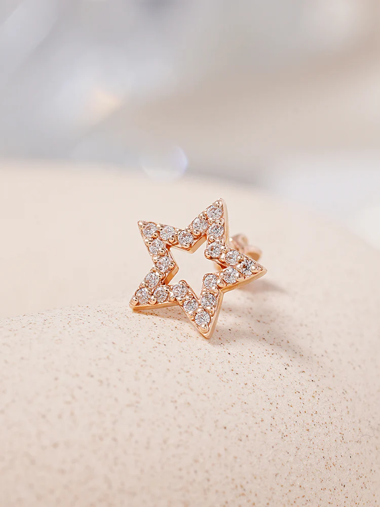 14K Gold Cubic Twinkle Star Cartilage Earring 18G16G - Image 7