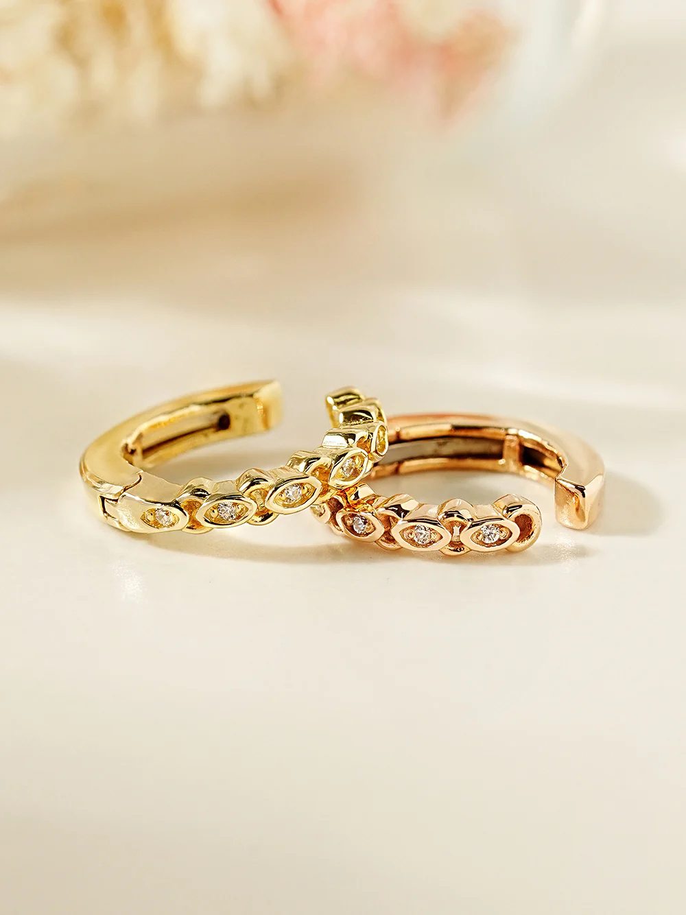 14K Gold Cubic Twist Ear cuff