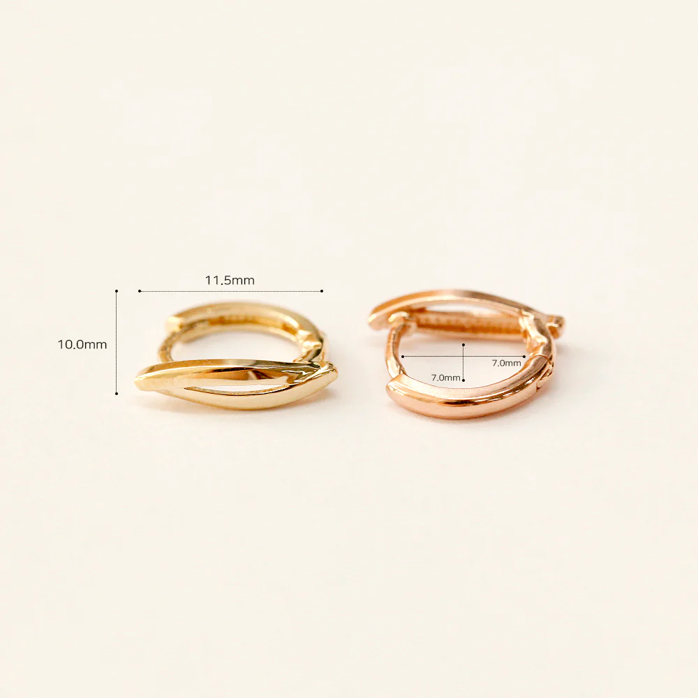 14K Gold Curved Cartilage Hoop Earring - Image 7