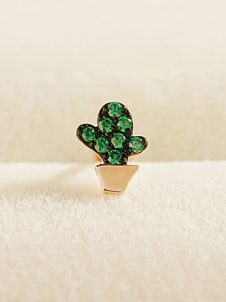 14K Gold Cutie Cactus Cartilage Earring 18G