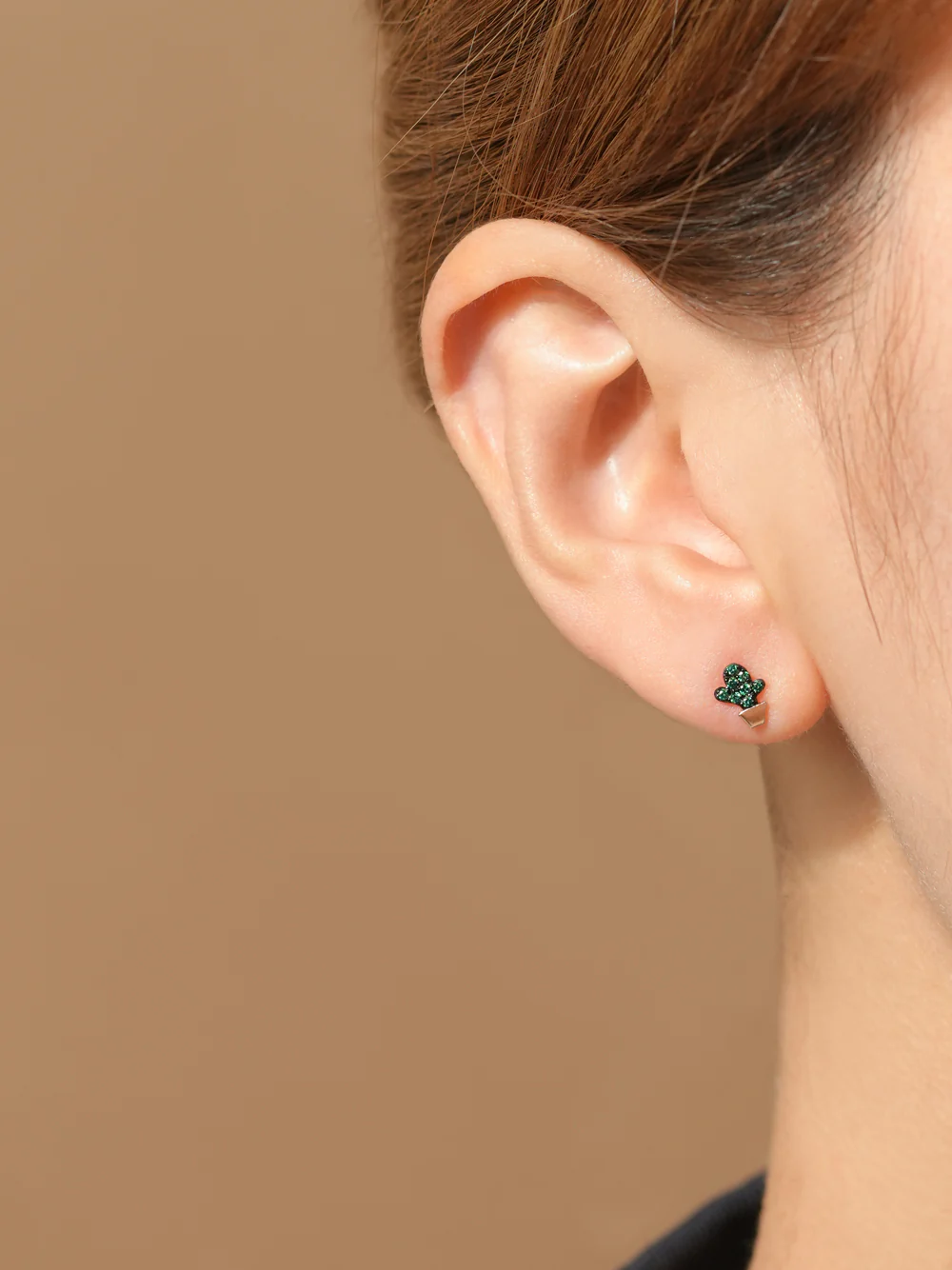 14K Gold Cutie Cactus Cartilage Earring 18G - Image 5