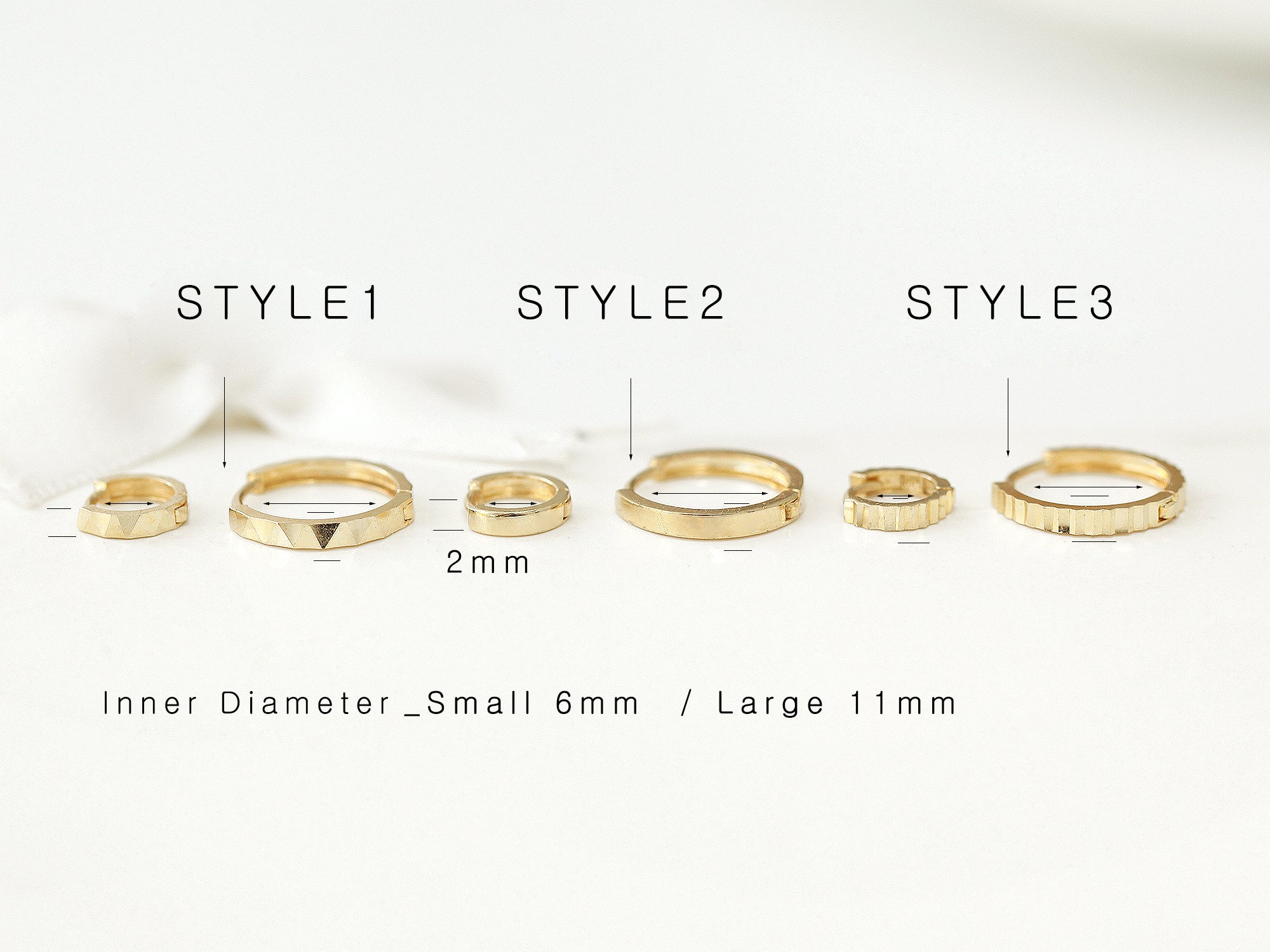 14K Gold Cutting Hoop Earring - Image 11
