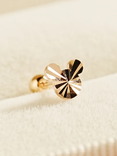 14K Gold Cutting Mouse Cartilage Earring 20G - Image 3