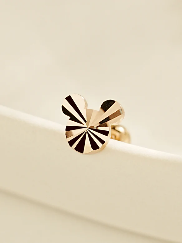 14K Gold Cutting Mouse Cartilage Earring 20G - Image 5