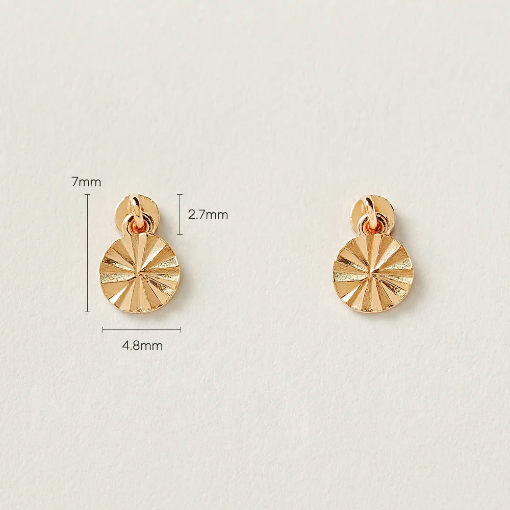 14K Gold Cutting Round Drop Cartilage Earring 20G - Image 7