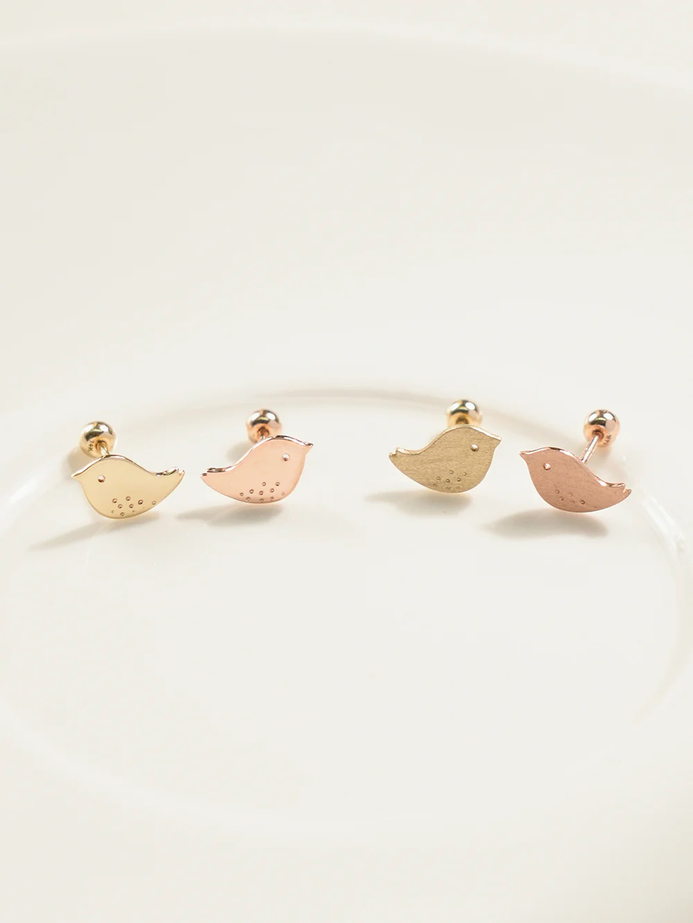 14K Gold Cutie Bird Cartilage Earring 20G18G16G - Image 3