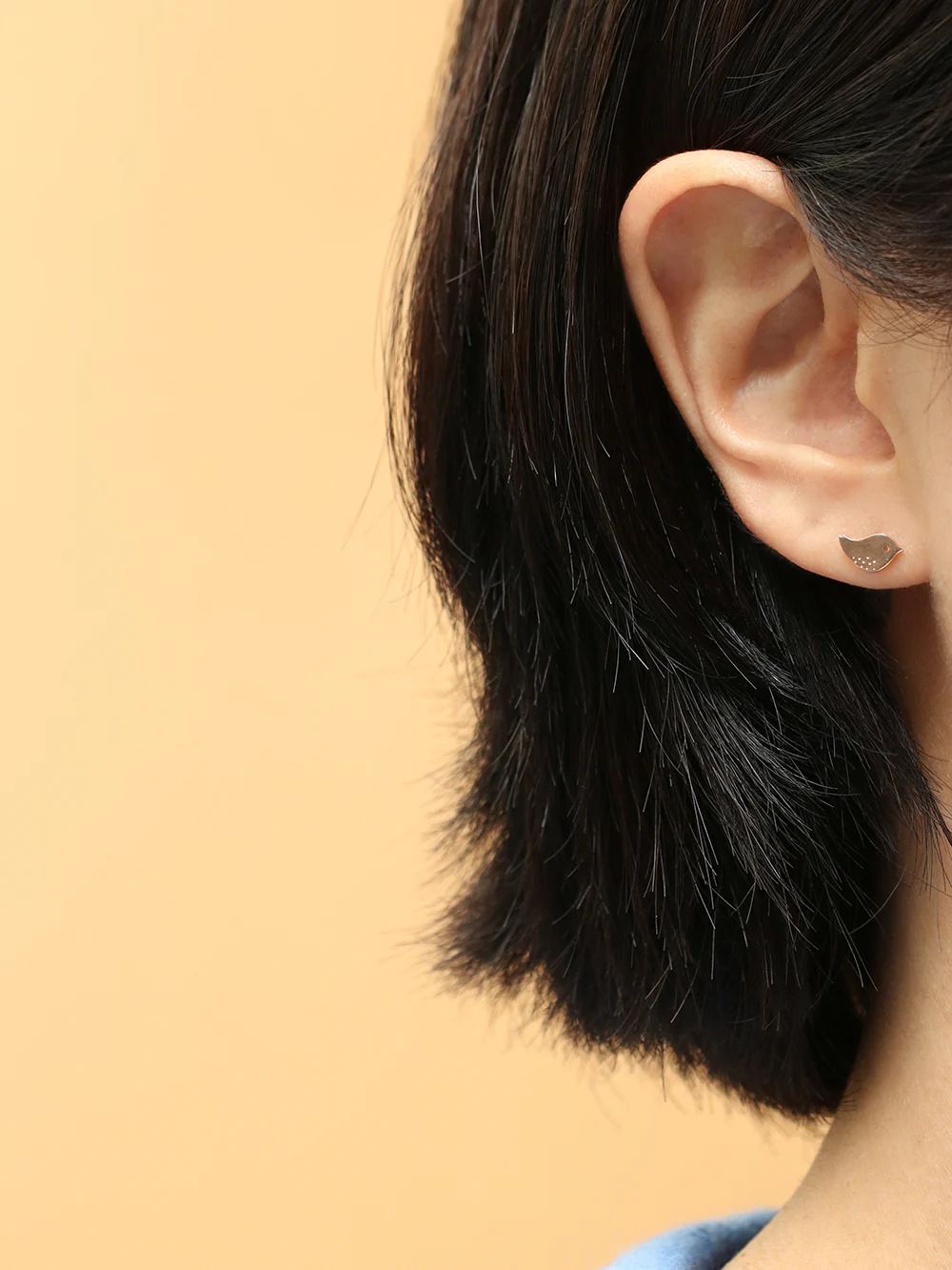 14K Gold Cutie Bird Cartilage Earring 20G18G16G - Image 6