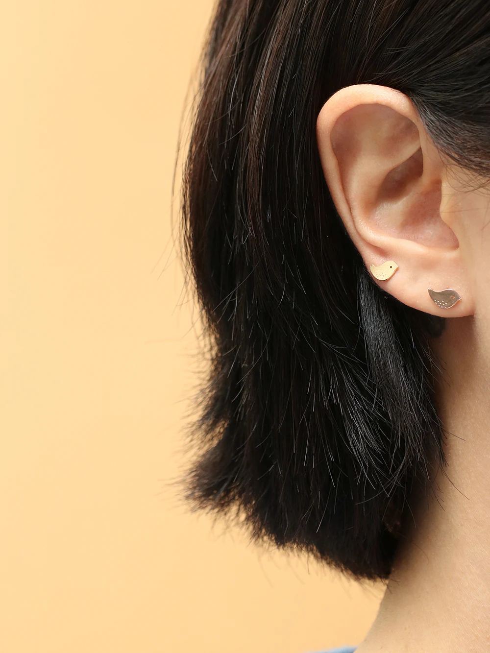14K Gold Cutie Bird Cartilage Earring 20G18G16G - Image 8