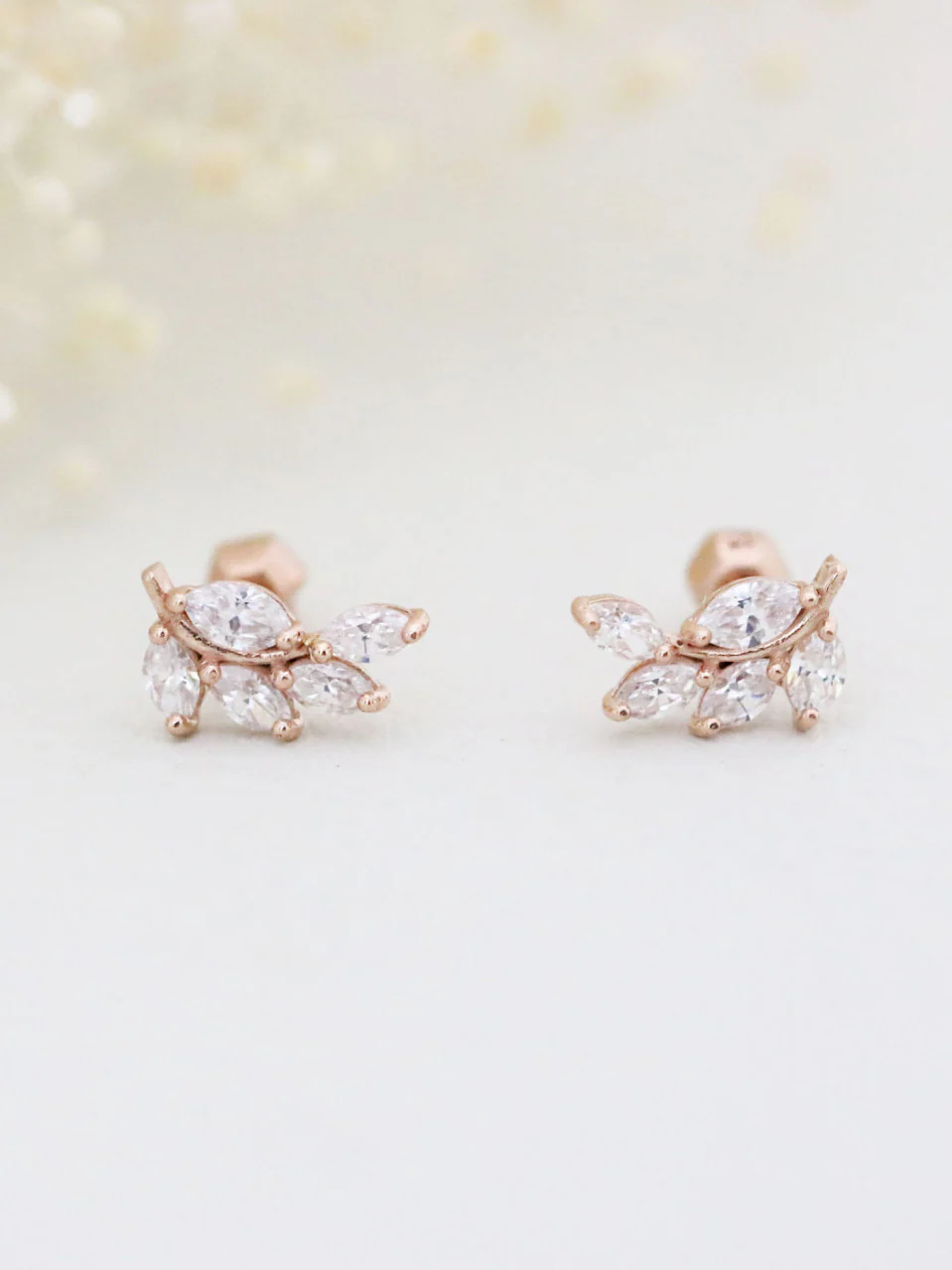 14K Gold CZ Leaf Cartilage Earring 18G16G - Image 6