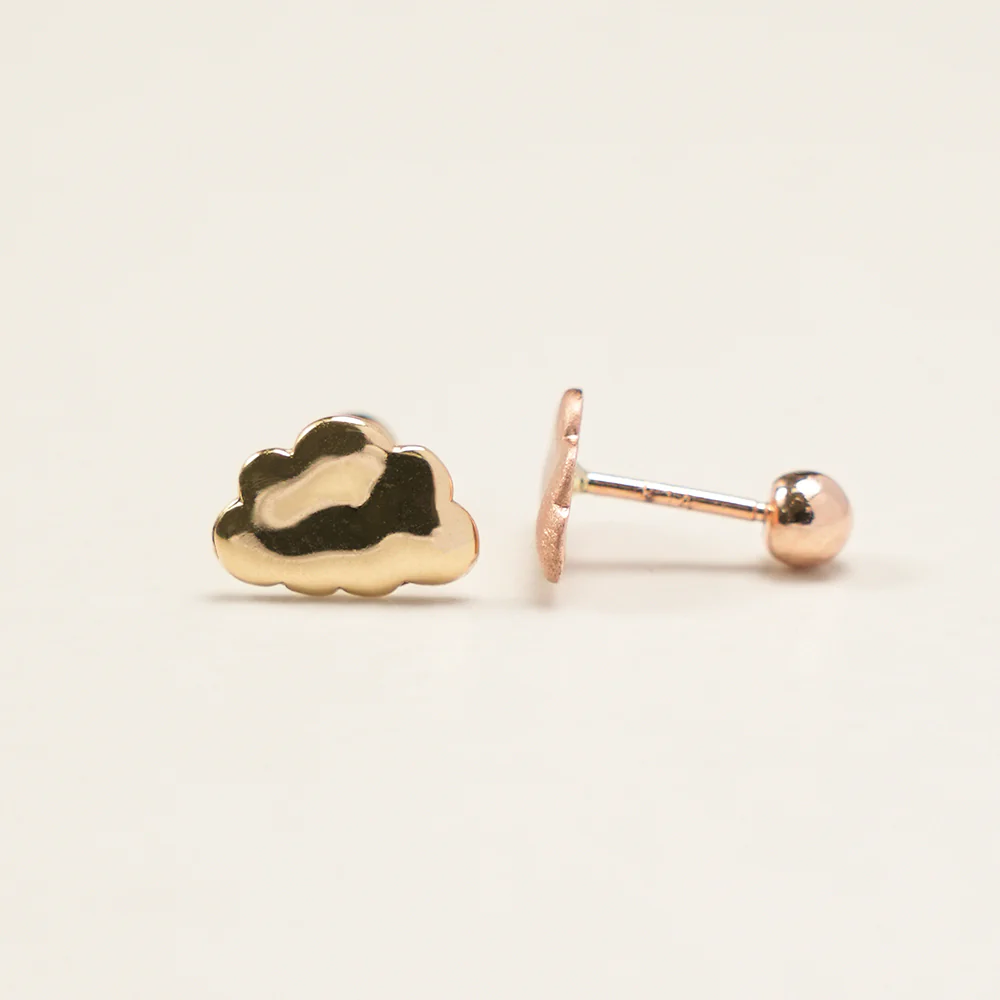 14K Gold Daily Cloud Cartilage Earring 20G18G16G - Image 13