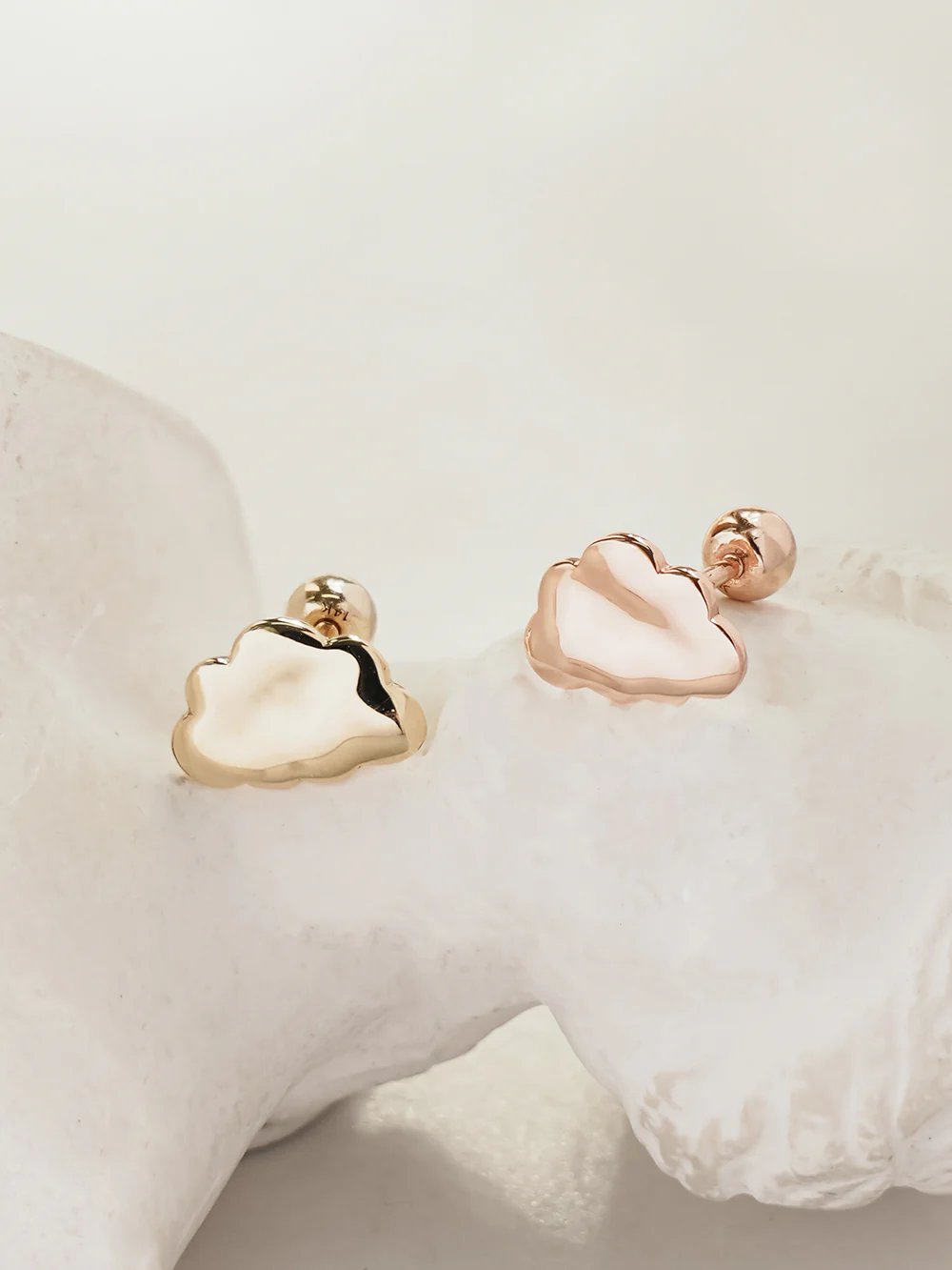 14K Gold Daily Cloud Cartilage Earring 20G18G16G - Image 6
