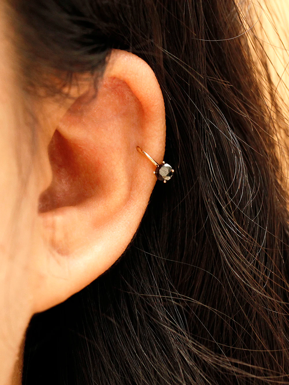 14K Gold Daily Colorful Cubic Hoop Earring - Image 7