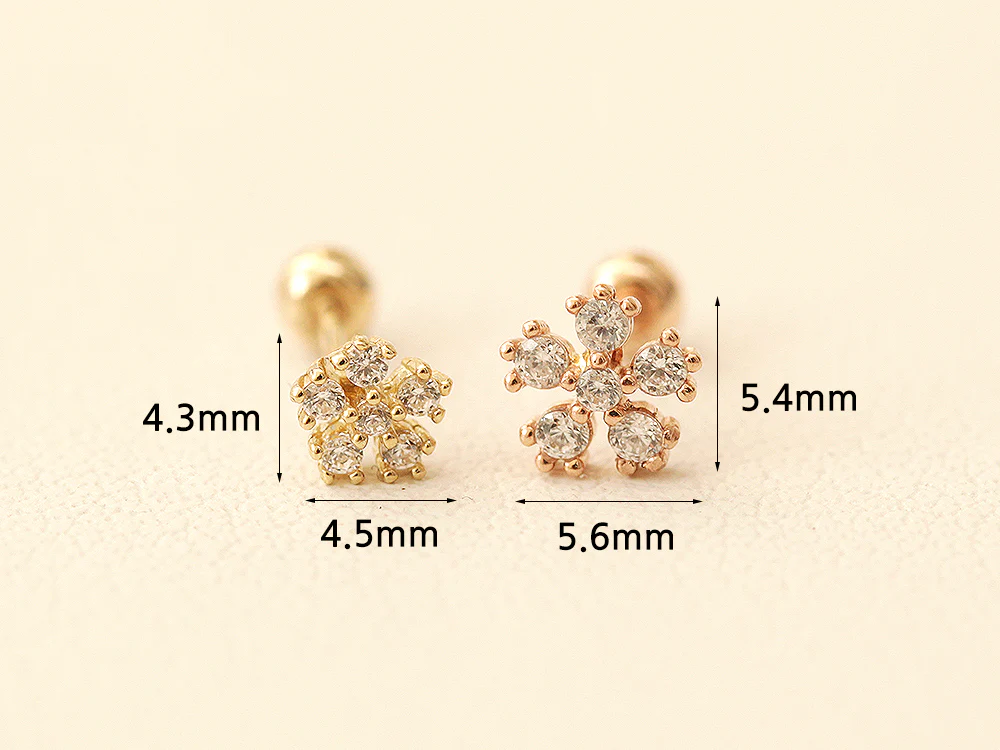 14K Gold Daily Cosmos Cubic Cartilage Earring 20G - Image 10