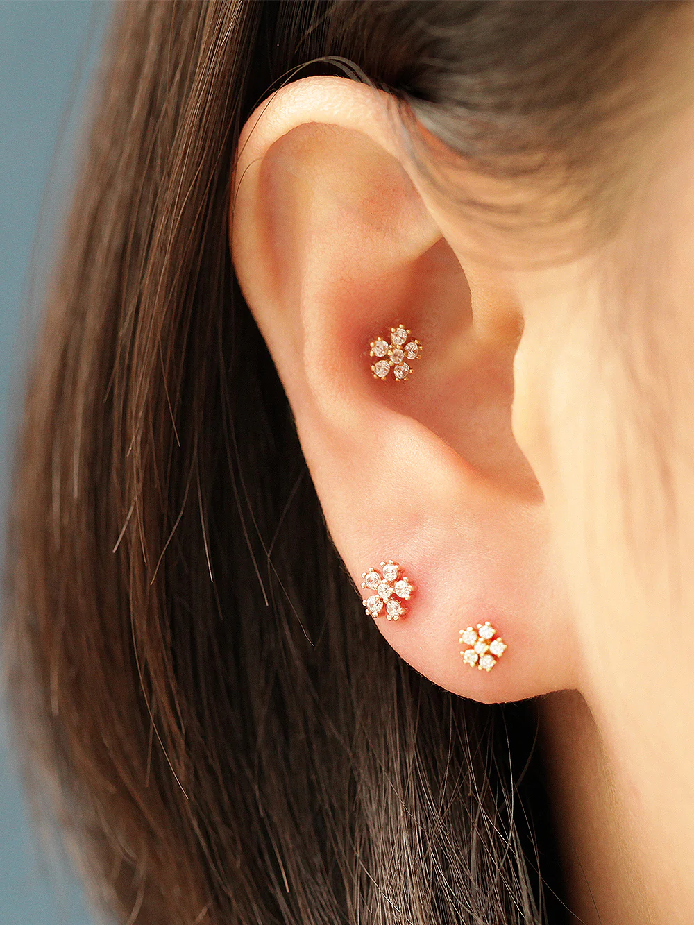 14K Gold Daily Cosmos Cubic Cartilage Earring 20G - Image 7